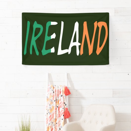 Ierland overlapt op Ierse vlag bnrcnt Spandoek (Insitu)