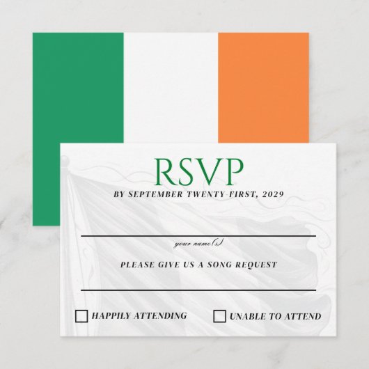 Ierland Paar RSVP Kaartje (Voorkant / Achterkant)