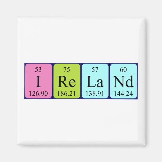Ierland periodiek table name magnet magneet (Voorkant)