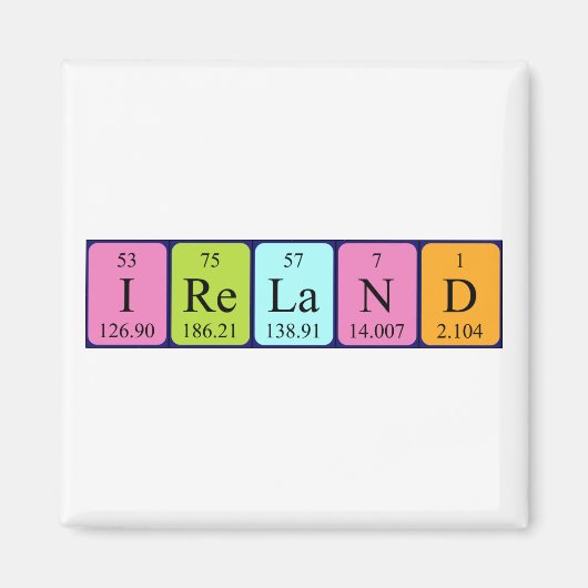 Ierland periodiek table name magnet magneet (Voorkant)
