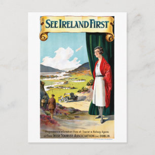 Ierland Poster herstelde Vintage Travel Briefkaart