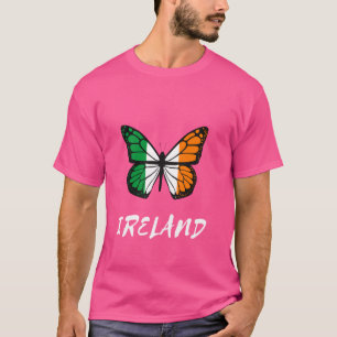 Ierland Pride Butterfly Culture Ierse Vlag Roots T-shirt