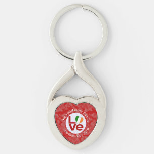 Ierland Rode LOVE Vlag Gepersonaliseerd Sleutelhanger