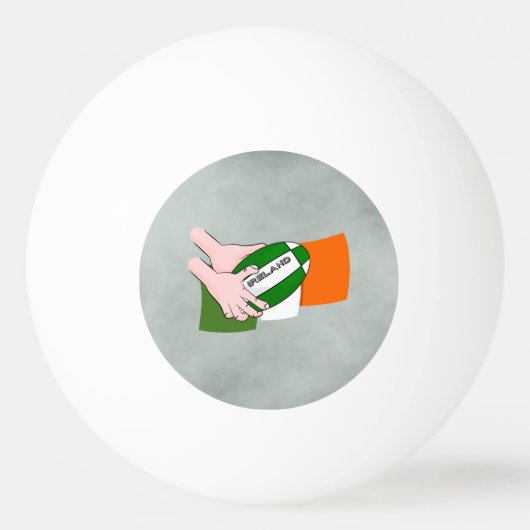 Ierland rugby team supporters vlag met bal pingpongballen (Voorkant)