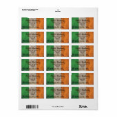 Ierland rustieke vlag retour adres labels (Full Sheet)