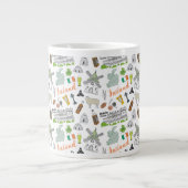 Ierland Schets Doodle Patroon Extra Grote Beker (Voorkant)