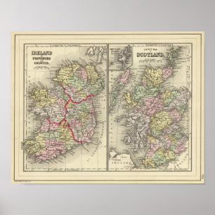 Ierland, Schotland Poster