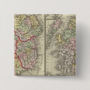 Ierland, Schotland Vierkante Button 5,1 Cm