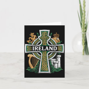 Ierland St Patrick Dag Keltisch Kruis Groen Vieren Kaart