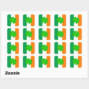 Ierland Sticker, patriottisch, Shamrock, Ierse Vla Vierkante Sticker