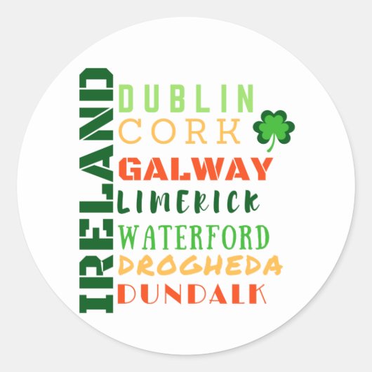 IERLAND SUBWAY ART RONDE STICKER (Voorkant)