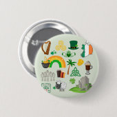 Ierland Symbolen Ronde Button 5,7 Cm (Voorkant /achterkant)