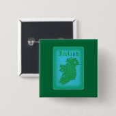 Ierland Vierkante Button 5,1 Cm (Voorkant /achterkant)