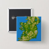Ierland Vierkante Button 5,1 Cm (Voorkant /achterkant)