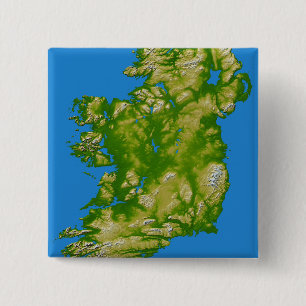 Ierland Vierkante Button 5,1 Cm