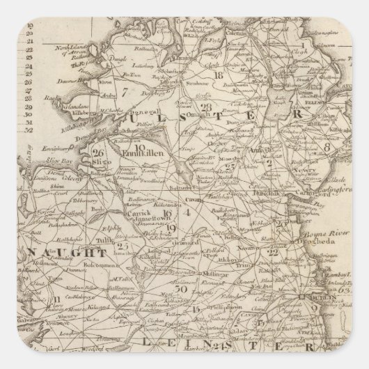 Ierland Vierkante Sticker (Voorkant)