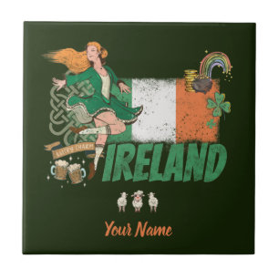 Ierland Vintage Vlag St. Patrick's Day Retro Tegeltje