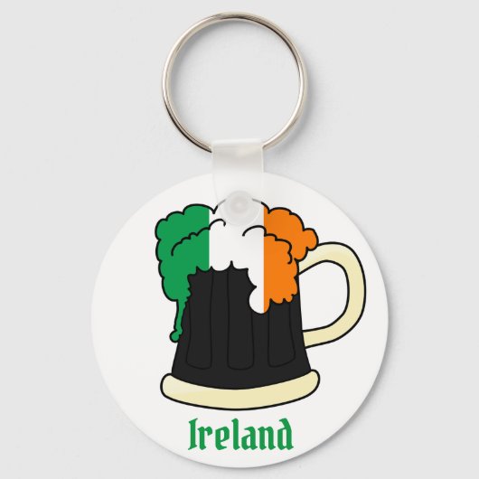 Ierland vlag Guinness Beer Sleutelhanger (Voorkant)