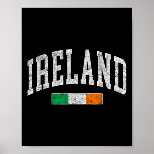 Ierland Vlag Iers Retro Throwback Mannen WO Poster