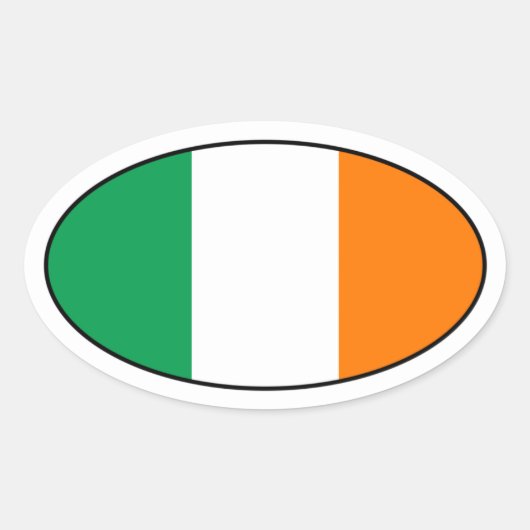 Ierland - vlag oval ticker ovale sticker (Voorkant)