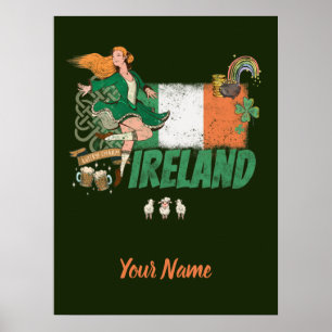 Ierland  vlag St. Patrick's Day souvenir Poster