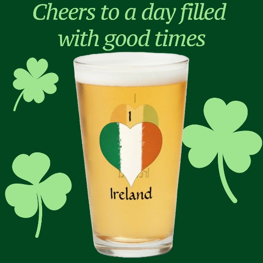 Ierland vlag vertekend glas