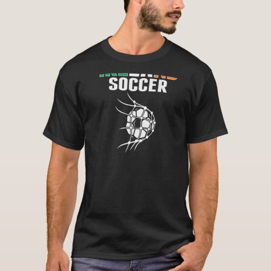 Ierland Voetbal in netto - doel Iers Football Su T-shirt (Voorkant)