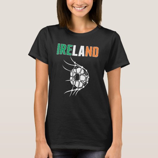 Ierland Voetbal in nettodoelstelling steun Ierse r T-shirt (Voorkant)