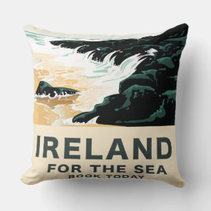 Ierland "Voor de Zee" Nautische reisposter Kussen