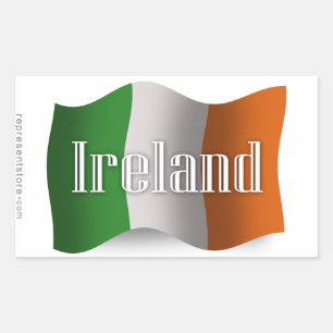 Ierland Waving Flag Rechthoekige Sticker