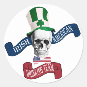 Iers Amerikaans drink team Ronde Sticker