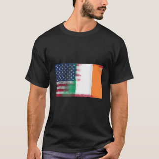 Iers Amerikaans Half Ierland Half Amerika Vlag Shi T-shirt