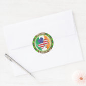 Iers Amerikaans Ronde Sticker (Envelop)