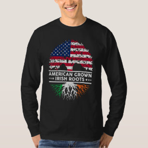 Iers-Amerikaanse vlag Gewortelde wortels St. Patri T-shirt