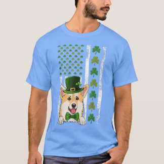 Iers-Amerikaanse vlag Ierland Corgi ST PATRI T-shirt