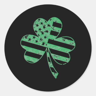 Iers-Amerikaanse vlag Shamrock St Patricks D Ronde Sticker
