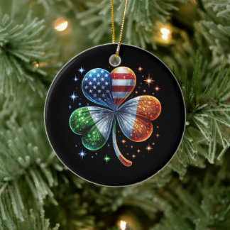 Iers-Amerikaanse vlag ST. PATRICK'S DAY Keramisch Ornament