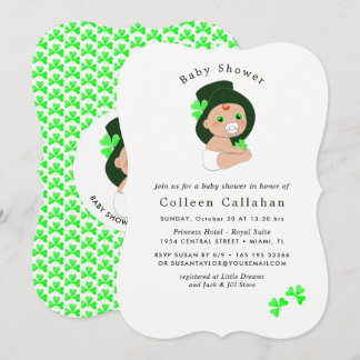 Iers Baby Leprechaun Lucky Shamrock Baby shower Kaart