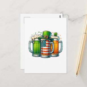 Iers bier Ierland St. Patrick's Dag Drankfeest Briefkaart