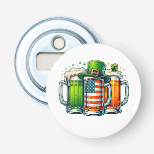 Iers Bier Ierland St. Patrick's Dag Drankfeest Button Flesopener