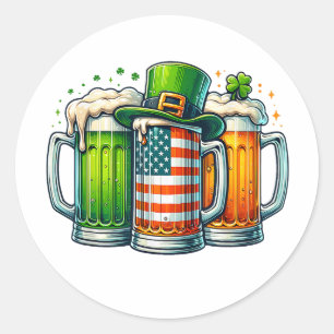 Iers Bier Ierland St. Patrick's Dag Drankfeest Ronde Sticker