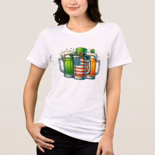 Iers Bier Ierland St. Patrick's Dag Drankfeest Tri-Blend Shirt