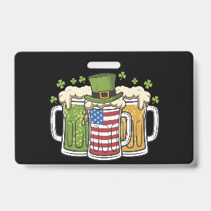 Iers Bier Ierland USA Amerikaanse Vlag St Patrick' Badge