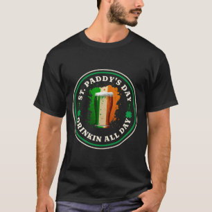 Iers Bier Ierland Vlag St. Patrick's Dag Drinken T T-shirt