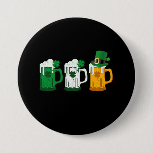 Iers Bier Ierland Vlag St. Patrick's Dag Leprechau Ronde Button 7,6 Cm