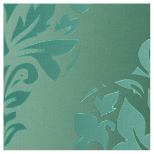 Iers Blauwgroen Grunge Damask Stof