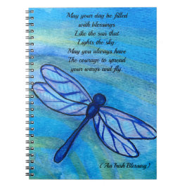 Iers Blessing Brave Blue Dragonfly Inspirerend Notitieboek