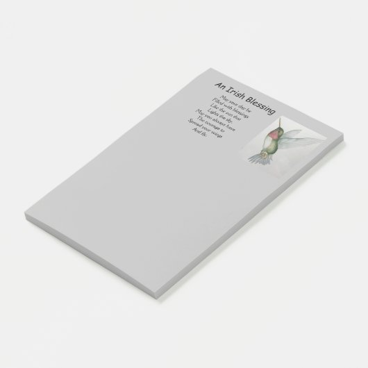 Iers bloedzuigende ontmoedigingskolibrie post-it® notes (Schuin)