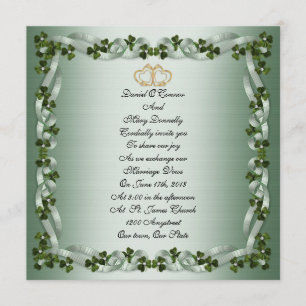Iers bruiloft Uitnodigingselegant vierkant Kaart