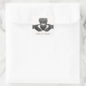 Iers Claddagh Hart gevormd Liefde Symbool Vierkante Sticker (Tas)